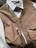 早秋新款日系風(fēng)格穿搭復古疊穿多口袋工裝馬甲無(wú)袖坎肩休閑外套男 咖色 2XL 曬單實(shí)拍圖