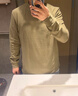 凡客誠品（VANCL）保暖搖粒絨長(cháng)袖T恤男士秋冬簡(jiǎn)約加厚內搭半高領(lǐng)打底衫 橄欖綠 XL 曬單實(shí)拍圖