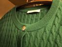 歌力思（ELLASSAY）【100%綿羊毛】新款格雷系騏驥紅柔軟多巴胺針織衫女EWD353M02600 森林綠 M 曬單實(shí)拍圖