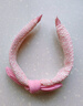 秋冬簡(jiǎn)約韓版立體兔耳朵布藝寬發(fā)箍百搭寶寶小女孩頭箍發(fā)卡頭飾 粉色 曬單實(shí)拍圖