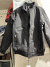 花花公子（PLAYBOY）棉服男士秋冬夾克加棉大碼男裝商務(wù)休閑防風(fēng)立領(lǐng)外套 黑色 2XL 曬單實(shí)拍圖