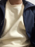 真維斯（Jeanswest）男士衛衣2025秋季新款青少年休閑時(shí)尚重磅款圓領(lǐng)無(wú)帽純色薄外套 淺米#ZS純色 L 曬單實(shí)拍圖