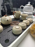 瓷牌茗茶具（cipaiming teaset）現代高檔茶具整套家用全自動(dòng)一體式茶盤(pán)辦公會(huì )客功夫茶臺燒水壺 白色仿烏金石茶盤(pán)+富竹西施套裝 曬單實(shí)拍圖