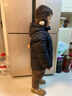 巴布豆（BOBDOG）95絨兒童羽絨服新款男童女童A類(lèi)抗菌三防面料中長(cháng)款連帽保暖外套 黑色 【A類(lèi)面料 貼身可穿】95絨 140 【約身高120-130cm 體重60斤】 曬單實(shí)拍圖