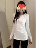 妙奕嘉長(cháng)袖t恤女內搭白色打底衫春秋可外穿2026新款辣妹修身上衣女長(cháng)款 圓領(lǐng)正肩加長(cháng)修身打底衫【白色】 M 【建議90-110斤】 曬單實(shí)拍圖