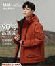 鴨鴨（YAYA）【王一博同款】戶(hù)外登山羽絨服男士2024冬季新款短款加厚外套YX 橘色 XL /180 曬單實(shí)拍圖