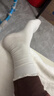 妮輕木耳花邊堆堆襪子女春秋純棉中筒襪配勃肯鞋夏季薄款白色月子長(cháng)襪 曬單實(shí)拍圖