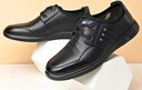 蜘蛛王休閑皮鞋男商務(wù)正裝系帶百搭耐磨青年駕車(chē)輕質(zhì)男鞋 黑色 40  曬單實(shí)拍圖