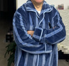 野獸派家居（tbh）男士睡衣 都市野獸黑豹法蘭絨家居服套裝可外穿冬季情侶睡衣女冬 黑豹法蘭絨家居服套裝 深藍條紋 XL 曬單實(shí)拍圖