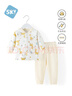 舒貝怡嬰兒衣服純棉寶寶對開(kāi)內衣套裝男女春秋兒童睡衣秋衣秋褲黃 80CM 曬單實(shí)拍圖