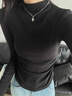 趣米樂(lè )美式加絨半高領(lǐng)打底衫女秋冬季純棉正肩內搭修身收腰顯瘦長(cháng)袖t恤 黑色【常規款】 M 曬單實(shí)拍圖