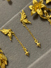 周六福舞蝶仙靈足金黃金耳墜耳飾女生日禮物計價(jià)A0913729一對約2.26g 曬單實(shí)拍圖
