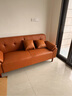 奧弗瑪小戶(hù)型雙人三人位真皮沙發(fā)客廳家用頭層牛皮直排窄版中古風(fēng)皮沙發(fā) 淺棕色（升級版坐墊海綿+乳膠） 1.8米大三人位-乳膠（頭層牛皮） 曬單實(shí)拍圖