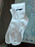 李寧（LI-NING）李寧男女同款秋冬100純棉襪防臭四季百搭潮牌運動(dòng)襪吸汗透氣 [三雙非盒裝]3雙白色 李寧[中筒] 曬單實(shí)拍圖