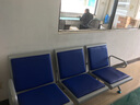 漾翮  3人位連排椅 車(chē)站候車(chē)等候椅三人等候診椅輸液椅公共休息聯(lián)連體座椅 不銹鋼機場(chǎng)椅公共座椅候診椅 加厚鋼板3人位（配藍墊） 曬單實(shí)拍圖