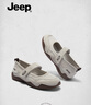 Jeep運動(dòng)瑪麗珍鞋女淺口單鞋女舒適軟底魔術(shù)貼一腳蹬女鞋 灰色  40  曬單實(shí)拍圖