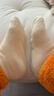 莫代爾92%腈綸發(fā)熱襪子女冬季加絨加厚睡眠保暖中筒襪毛圈雪地板襪 曬單實(shí)拍圖