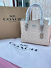 蔻馳（COACH）奧萊女士女包經(jīng)典標志MOLLIE 25號托特包單肩斜挎包手提包禮物 SV/沙黃色/灰褐色 曬單實(shí)拍圖