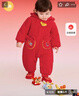 巴拉巴拉【balaOne】童裝嬰兒加絨萌趣連體衣紅色新年拜年服冬款寶寶服裝 曬單實(shí)拍圖