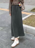 望辰灰色a字半身裙女2026新款早春萊賽爾開(kāi)叉中長(cháng)款包臀羊毛呢裙子 深灰色 S 85-95斤 曬單實(shí)拍圖