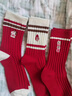 WVGX美國紅色本命年襪子女中筒襪純棉冬季馬年雙針堆堆襪新年2026屬馬 【4雙裝】1馬上有錢(qián)+getrich+卡通馬+福祿 曬單實(shí)拍圖