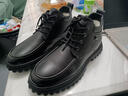 普步仕品牌雪地靴男冬季新款真皮羊毛加絨加厚保暖棉鞋爸爸休閑高幫靴男 頭層牛皮 黑色加絨款 45 標準皮鞋尺碼 曬單實(shí)拍圖