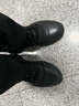 百麗厚底增高健步鞋男25秋新抓紋牛皮戶(hù)外休閑運動(dòng)鞋A2215CM5 黑色 40 (250mm) 曬單實(shí)拍圖