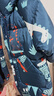 鴨鴨25新款冬裝男童中長(cháng)款羽絨服寶寶小童兒童印花加厚外套 藏青 110 曬單實(shí)拍圖