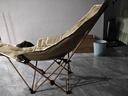 野徒者戶(hù)外折疊椅躺椅月亮椅露營(yíng)椅子便攜式辦公室坐躺睡午休釣魚(yú)沙灘椅 【卡其色】四檔調節+腿托【全椅舒適加棉坐躺可調節】 曬單實(shí)拍圖