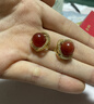 Lnieer秋冬法式復古紅瑪瑙耳釘新中式輕奢高級感氣質(zhì)耳環(huán)女新年紅色耳飾 紅瑪瑙耳釘【S925銀針】 曬單實(shí)拍圖