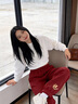 回力加絨褲子女2026新款秋冬季本命年紅色休閑褲初中生加厚運動(dòng)束腳褲 曬單實(shí)拍圖