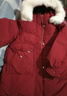 雅鹿女士羽絨服中長(cháng)款可脫卸帽狐貍毛領(lǐng)甜美百搭新年外套 紅色 160 曬單實(shí)拍圖