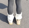 俞兆林白色翻邊腿套女秋冬季保暖襪套雪地靴堆堆襪y2k小腿襪子加厚保暖 曬單實(shí)拍圖