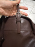 裘真新年禮物 植鞣頭層羊皮悠悠保齡球包女復古休閑大容量手提單肩包 咖啡色肩帶款-羊皮 曬單實(shí)拍圖