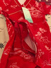 全棉時(shí)代寶寶過(guò)年拜年衣服嬰兒針織連體衣新生兒喜慶紅色服 亭紅73 曬單實(shí)拍圖