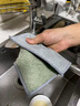 ZYVI日本鋼絲洗碗布不掉毛替代鋼絲球抹布竹炭竹纖維雙面銀絲清潔布 6條裝（25*25cm）不傷鍋/強去污 新升級 雙面款丨加厚大尺寸 曬單實(shí)拍圖