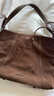 百麗禮物女包流浪摩卡情人節送禮反絨麂皮托特包8562ACX5 巧克力摩卡 曬單實(shí)拍圖