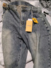 JEEP吉普牛仔褲男秋冬季商務(wù)休閑褲子男士寬松工裝男褲 復古藍 XL 曬單實(shí)拍圖
