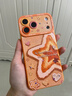 素洛適用新款蘋(píng)果17promax手機殼Air小清新油畫(huà)星星iPhone16pro創(chuàng  )意簡(jiǎn)約多巴胺15大視窗女12硅膠保護套 橙-油畫(huà)星星橙 iPhone 17 Pro Max 曬單實(shí)拍圖
