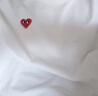 查爾斯桃心【王楚然同款】短袖T恤男女同款小愛(ài)心刺繡純色打底衫 本白 L 曬單實(shí)拍圖