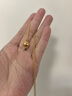 老鋪黃金古法手工足金項鏈·六字真言金珠鎖骨鏈 新款金重約8.8g 曬單實(shí)拍圖