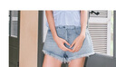 UR2025秋季新款女裝休閑撞色花邊毛須裝飾牛仔短褲UYY850192 曬單實(shí)拍圖