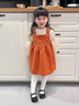 G.duck小黃鴨童裝女童連衣裙春秋季2026新款兒童裙子背帶裙女寶寶公主裙 磚紅色 110 建議4~5歲【100-110cm】cm 曬單實(shí)拍圖