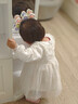 巴拉巴拉女童連衣裙寶寶公主裙兒童紗裙清新甜美精致 白咖色調00315 80 cm 曬單實(shí)拍圖