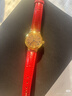 西普尼金表（HIPINE）金表女純金999足金黃金手表復古腕表時(shí)尚騏驥紅石英女表生日禮物 【光殼金面鋼扣】金重3.5g+ 曬單實(shí)拍圖