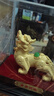 大明銅匠絨沙金貔貅擺件電視柜酒柜裝飾品辦公室風(fēng)水工藝開(kāi)業(yè)禮品搬遷禮物 絨沙金富貴貔貅 中號22*14*21cm 曬單實(shí)拍圖