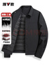 雅鹿輕薄羽絨服男士短款休閑翻領(lǐng)韓版簡(jiǎn)約百搭青年潮男外套 黑色 185 曬單實(shí)拍圖
