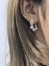 沄汧珍珠耳釘耳環(huán)耳飾生日禮物女士耳墜小眾高級首飾氣質(zhì)輕奢高端飾品 大小珠珠金色耳釘一對 曬單實(shí)拍圖