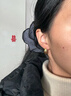 周六福5G工藝黃金耳環(huán)女車(chē)花素圈生日禮物計價(jià)A0913146 一對 約2.02g  曬單實(shí)拍圖