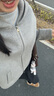 伊芙麗（eifini）蔣欣代言真絲羊絨連帽拉鏈夾克式羊毛毛呢外套25冬裝 淺灰 S 曬單實(shí)拍圖